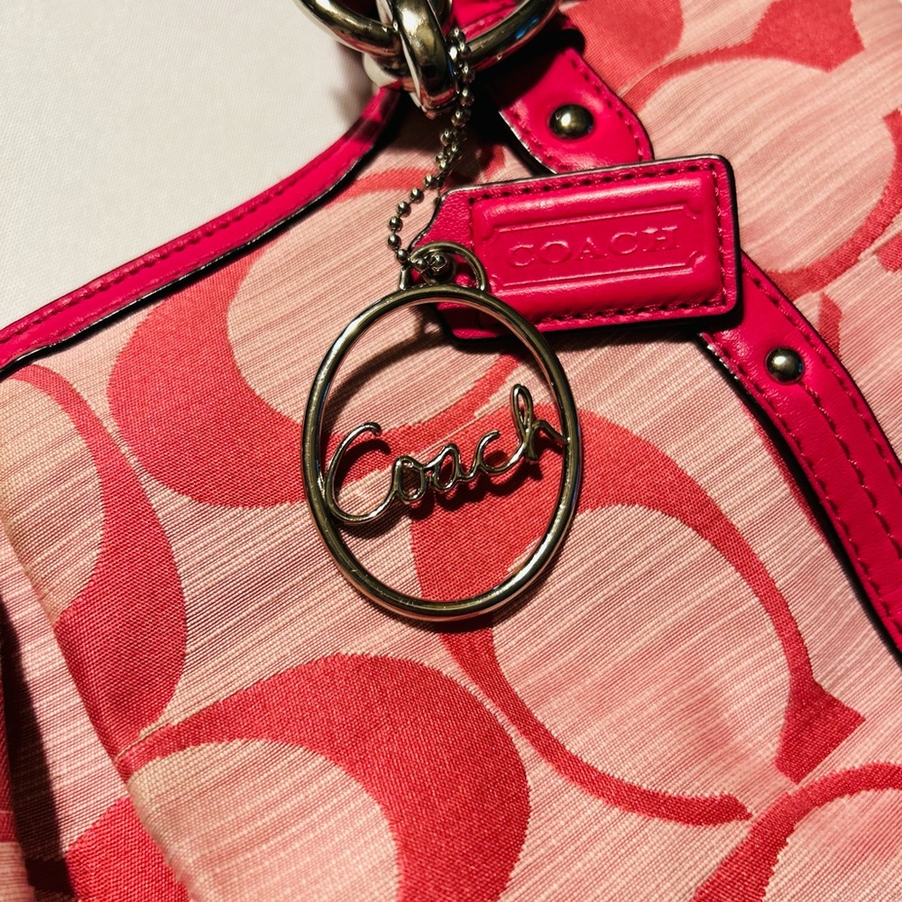 Coach Pink and Cream Signature Tote
